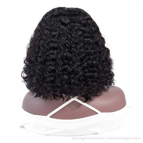 Kinky Curly Lace Front Human Hair Bob Wigs For Black Women Yeswigs Wholesale 13X4 Swiss Lace Frontal Human Hair Curly Bob Wig